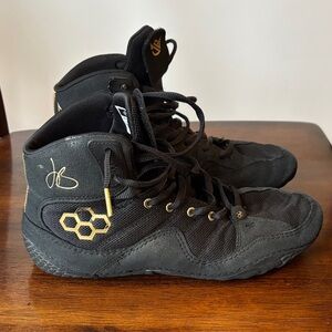 RUDIS Black and Gold Wrestling Shoes